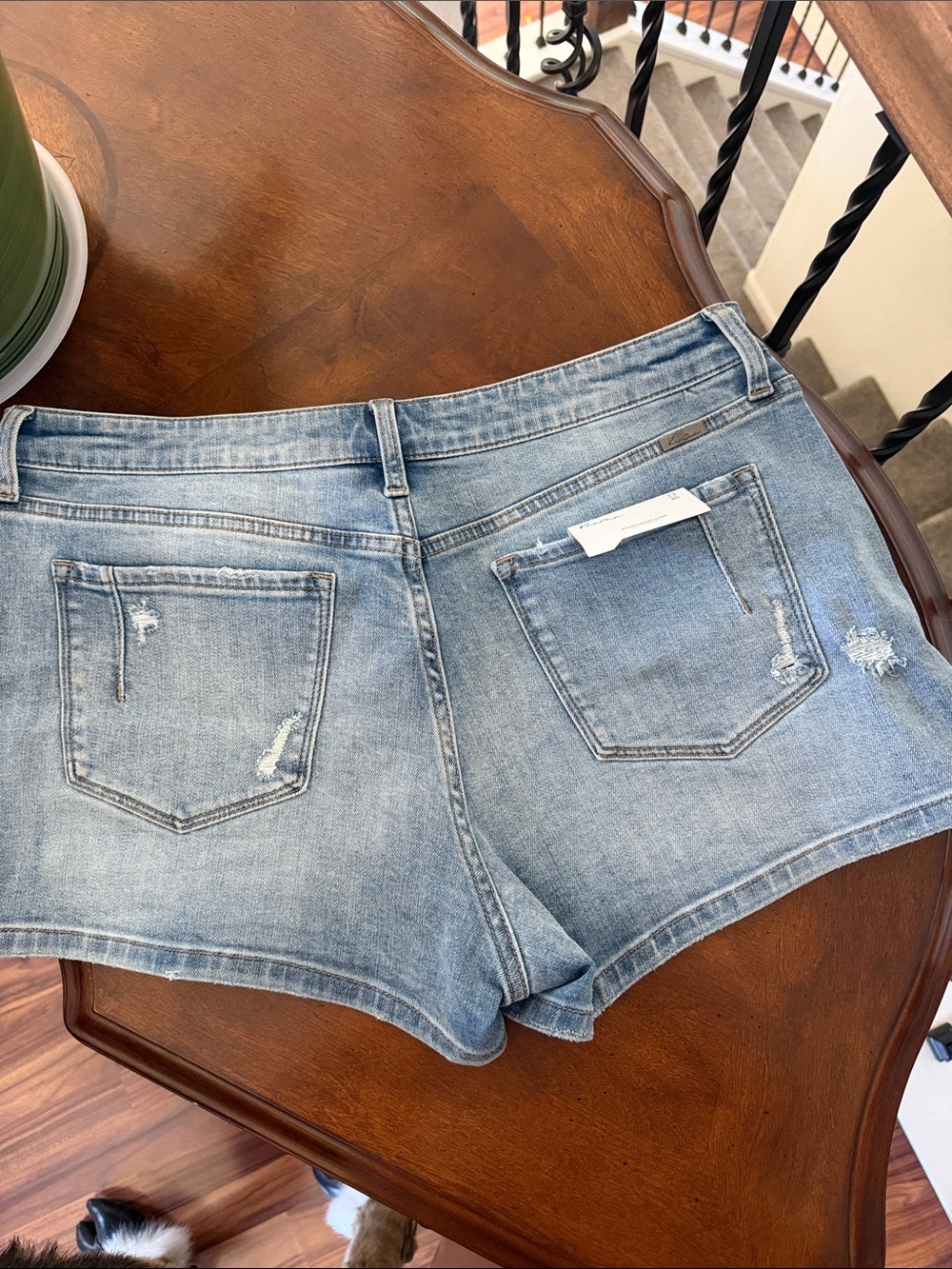KanCan Light Blue Denim Shorts with Side Bow Details - Picture 4 of 7